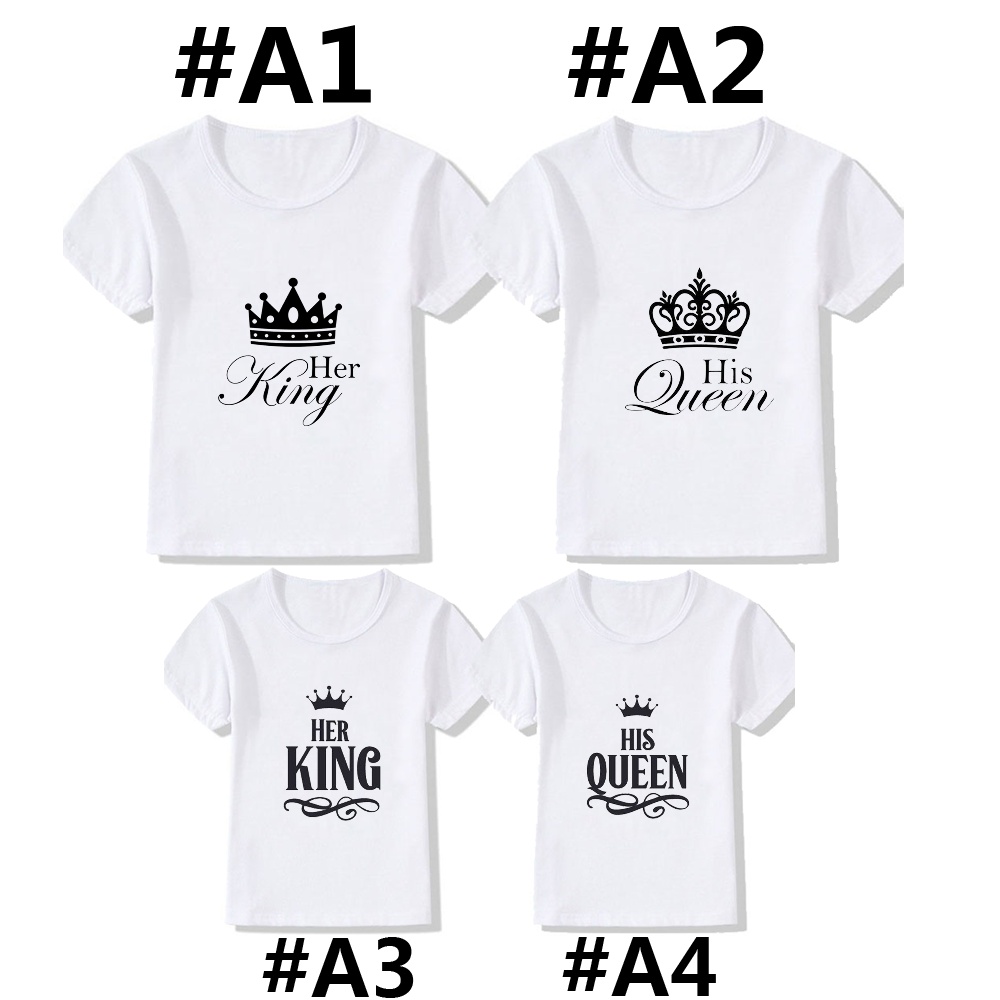 Matching Outfits for Couples Gifts for Him and Her King Queen Couple Shirts  Boys Girls Kids Tee Top 